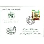 Carte de voeux premier jour liechtenstein : no�l 1993