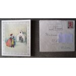 Carte meilleurs voeux et son enveloppe ecrite en 1968