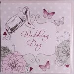 Carte de voeux - wedding day / mariage - cristal swarovski incrust� - carte 2 volets sans message + enveloppe ...