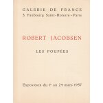 Carton de prsentation de l'exposition de robert jacobsen  les poupes , organise a la galerie de france ...