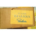 Carton vide -  ; poulain  ; -  ; 12 sachets  ; tue - la - toux  ; - ancien - 25, 5 x 17, 5 x 10 cm