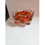 Cendrier en cristal de boheme de 1940 hauteur 12 cm x 15 cm