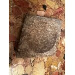 Cendrier / vide poche forme losange priode art - deco en marbre gris - beige