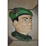 Ceramique - tete - de - militaire - beret - vert - avec - insigne - ceramic - head - military - beret ...