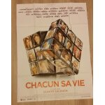 Chacun sa vie v�ritable affiche de cin�ma pli�e de c. lelouch avec e. dupond - moretti, j. ferrier, j. ...