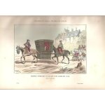 Chaise a porteurs de voyage sous louis xiv ( 1715 ) - gravure couleurs issue de   paris a travers les ...