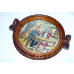 Charolles, plat d�cor pyrogravure par bolli, louis bollinger