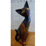 Chat figurine multicolore. 25 cm