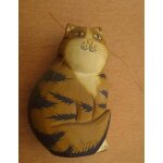 Chat moustache figurine bois