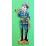 Chromo decoupis gauffre - - hauteur 12 cm enfant trompette