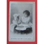 Chromo publicitaire ancien fillette poupee chocolatines iodes docteur gourin