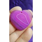 Coeur pendentif en agate onyx. violet rose. 4. 1 cm. une des plus belles pierres de ma collection. lot ...