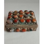 Coffre a bijoux en argent orner de pierre semi - pr�cieuse