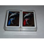 Coffret de 2 jeux de 54 cartes illustrations paon ancien