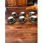 Coffret 6 tasses a caf avec soucoupes en porcelaine
