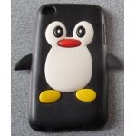 Coque souple de protection en forme de pingouin pour apple ipod 4 - silicone noir