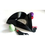 Corbeille   fourre - tout   triangulaire , upcycling de disques vinyls