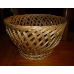Corbeille a ouvrage en osier - panier a ouvrage en osier - ann�e 50 / 60 - diam�tre 25, 5cm - hauteur ...
