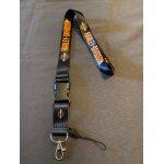 Cordon , tour de cou , porte cl� harley davidson , orange & noir