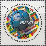 Coupe du monde de football (4)  ; france98 ; : ballon de football ann�e 1998 n 3139 yvert et tellier ...