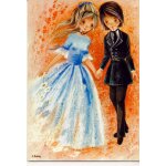 Couple romantique robe bleue par l. dobon (24 - 128 - 10)