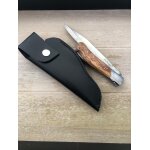 Couteau pliant laguiole bougna lame d'estaing avec etui en cuir Couteau pliant laguiole bougna lame d'estaing avec etui en cuir
