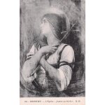 Cp - domremy � l'eglise jeanne du b�cher