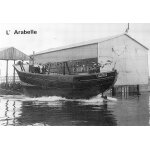 Cp - lancement du chalutier l'arabelle a cherbourg dans les années 60 Cp - lancement du chalutier l'arabelle a cherbourg dans les années 60