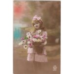 Cpa - 2587 a. noyer - petite fille et corbeille de fleurs - (circul�e)