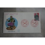Croix rouge 1977 - santon provenal femme: enveloppe premier jour d'edition (fdc)