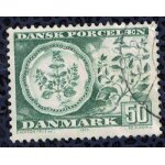 Danemark 1975 oblit�r� used porcelaine assiette avec d�coration florale su