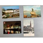 Danemark : 4 cartes postales (avec correspondance, dont sont affranchies, 1906 / 61) / 1 enveloppe timbr�e ...