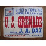 Dax contre grenade affiche football 1950