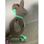 Decoration de p�ques / lapin de p�ques en bois sur socle - neuf