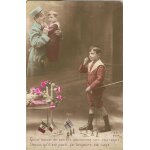 Depart pour la guerre  carte vierge  ancienne