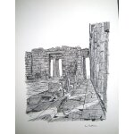 Desin encre de chine a la plume ruines du panth�on