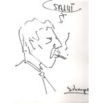 Dessin ddicac sur page de bloc papier dessin andr faber dit schnaps 1982