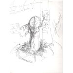 Dessin ddicac sur page de bloc papier dessin jol boujassy 1990