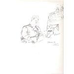 Dessin ddicac sur page de bloc papier dessin mercier thme cul de jatte
