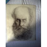 Dessin au fusain t�te de vieil homme barbu non sign�: dimensions 31, 5 x24 cm.