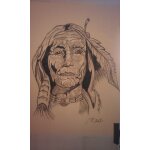 Dessin d'indien au fusain