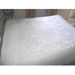 Dessus de lit ancien de mariage brod� main broderie ajour�e renaissance et maille filet nou�e brod�e ...