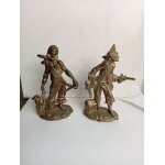 Deux statuette en bronze dor massif hauteur 19 cm largeur 9 cm 2, 50kg