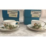 Dinette luxe miniature coalport tasses & sous - tasses strawberry england art