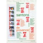 Document philatlique officiel santons de provence (le ravi, le tambourinaire, le meunier, le rmouleur, ...