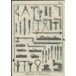 Ebenisterie et marqueterie lot de 5 gravures simple + 1 en double page. par robert benard issu de encyclop�die ...