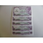 Egypte 5 piastres neuf, unc - 5 num�ros cons�cutifs !!
