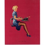 Elvgren lithographie pin up secretaire calendrier calendar usa