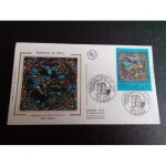 Enveloppe 1 jour d'emission yt 2859 vitrail de la cath�drale saint - julien du mans 1994 (rcl )