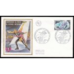 Enveloppe 1er jour - soie - championnat du monde de patinage artistique - lyon 1971
